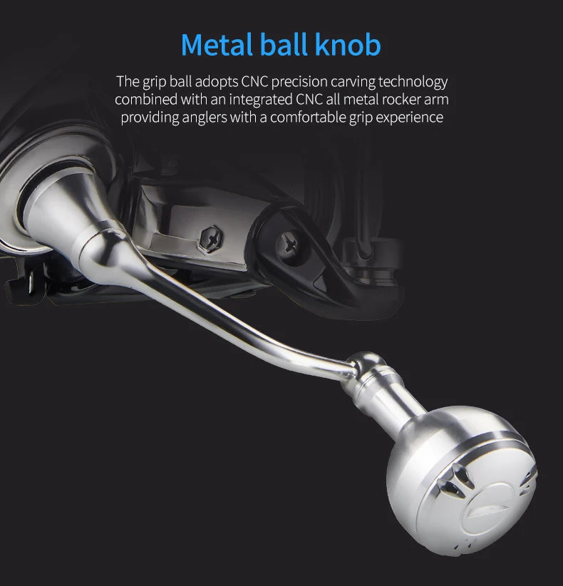 DEUKIO New arrival Saltwater Fishing Reel Metal Ball Knob Spinning Reels 2000-7000 3+1BB 5.2:1 Max Drag 15KG Water-Proof Reels