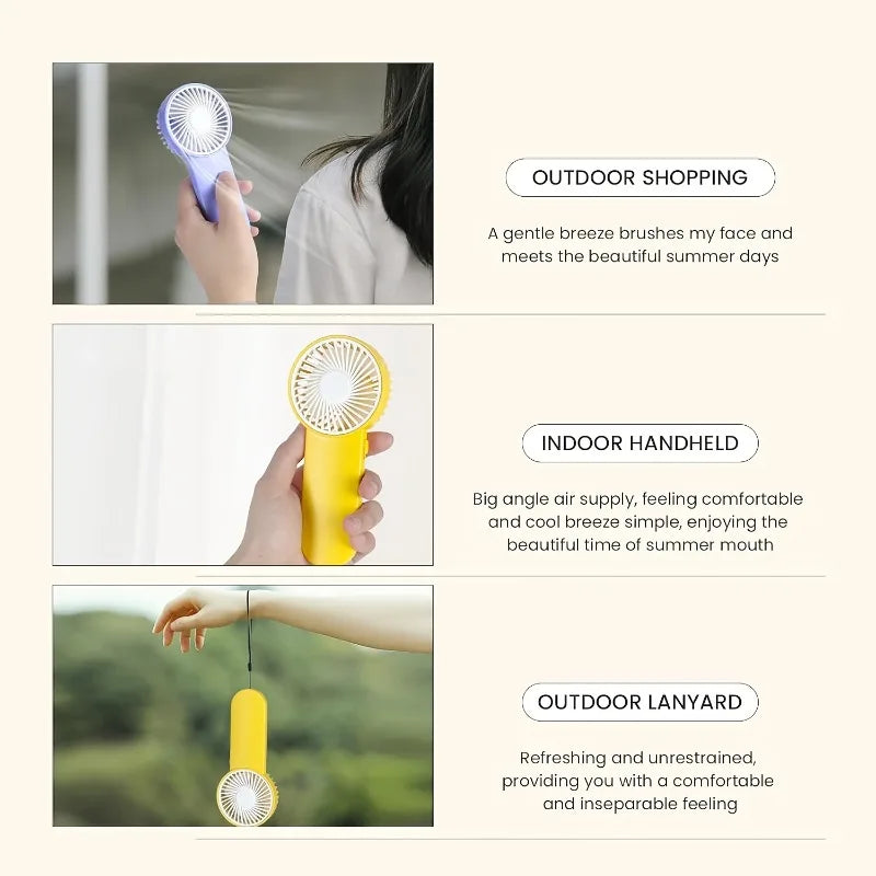 Portable Handheld Mini Fan,Powered by AA Batteries,Adjustable Single Speed, Ideal for Outdoor Use,Lightweight and Compact Design