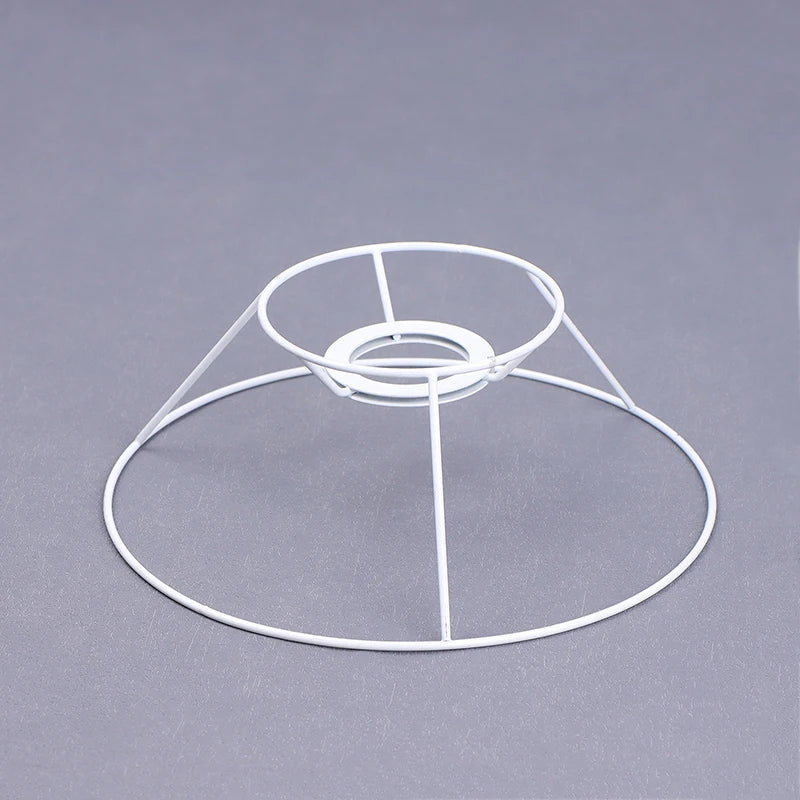 Lamp Lampshade Shade Wire Frame DIY Guard Ring Light Cage Holder Bulbpendant Drum Table Metal Vintage Cover Round Ceiling Iron