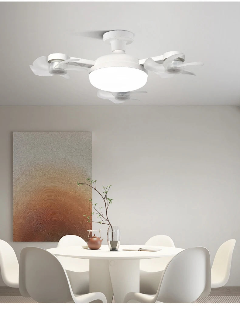E27 LED Ceiling Fan Light with Remote Control Dimmer Function 50 60W Ceiling Light Drone Shaped Fan Light for  lighting