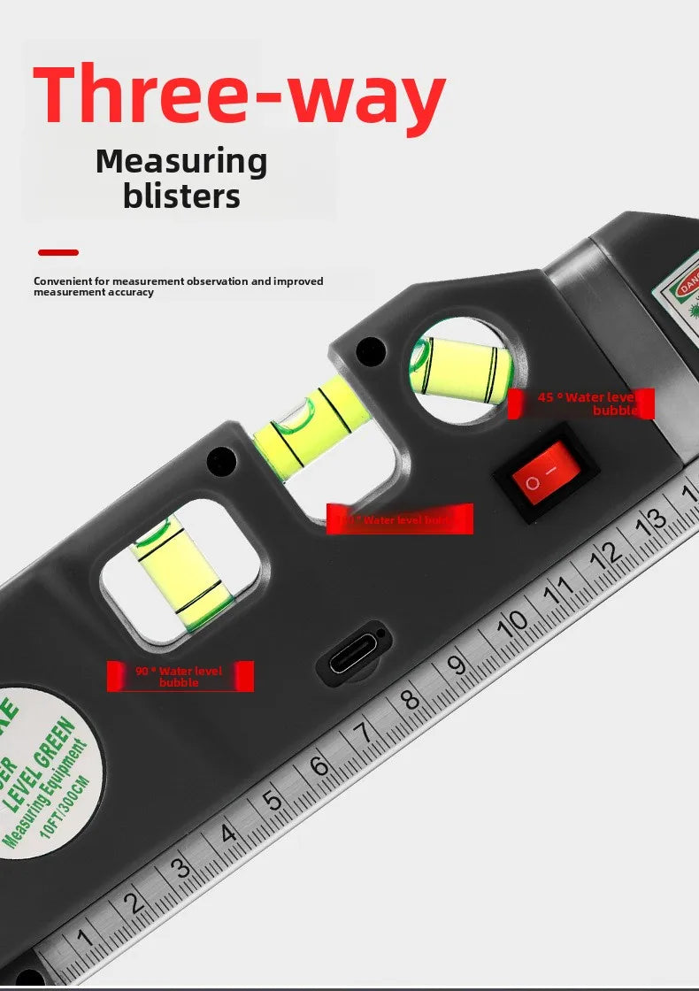 4 in 1 Measure Infrared Laser Level Machine Self Leveling for Woodworking Tools with Cross Line and Solo Leveling
