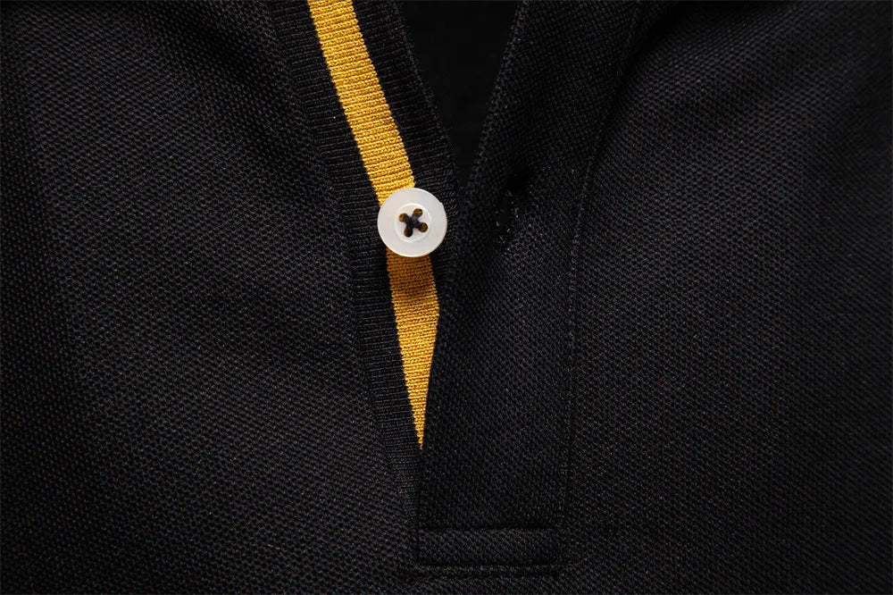 2025 Autumn New Men's Deer Embroidery Cotton Rich Blend Breathable Polo Shirts Long Sleeve Social Business Golf Polo Shirts Male