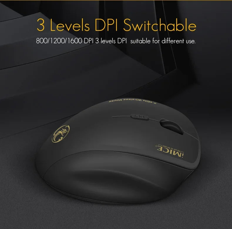 NexusClick 2.4G Wireless Silent Click Mouse,3 Adjustable DPI 6 Buttons Power Saving USB Plug Play Mice For Laptop Office Gaming