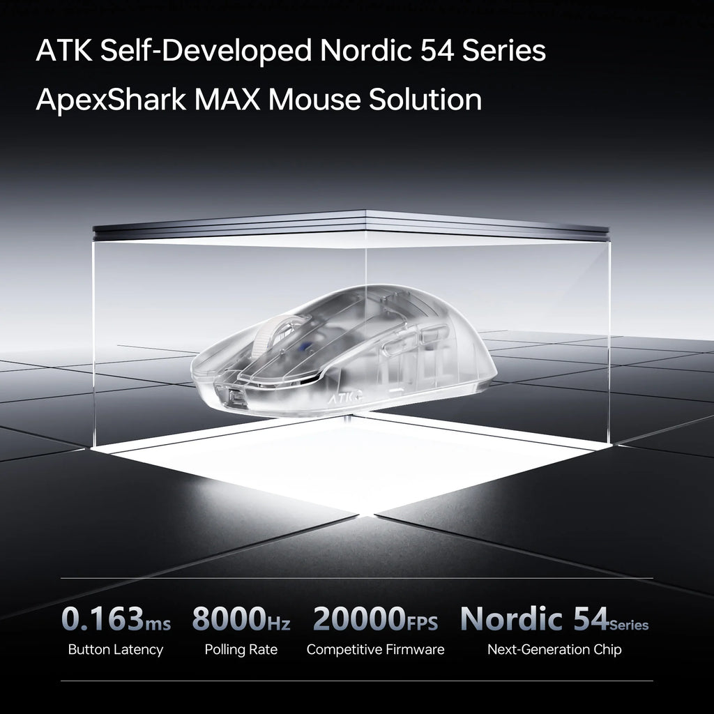 ATK Blazing Sky ZERO Ultralight Wireless Gaming Mouse Dual 8K PAW3950Ultra Transducer Wireless Mouse Ergonomic Mouse Foggy Mice