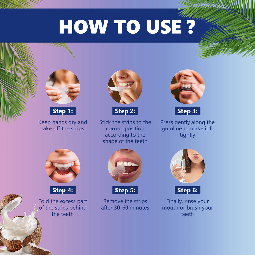 Teeth Whitening Strips Improve Dental Yellowing Mint Oral Hygiene Cleaning Gel Teeth Bright Stain for Lasting Bright Smile 14PCS