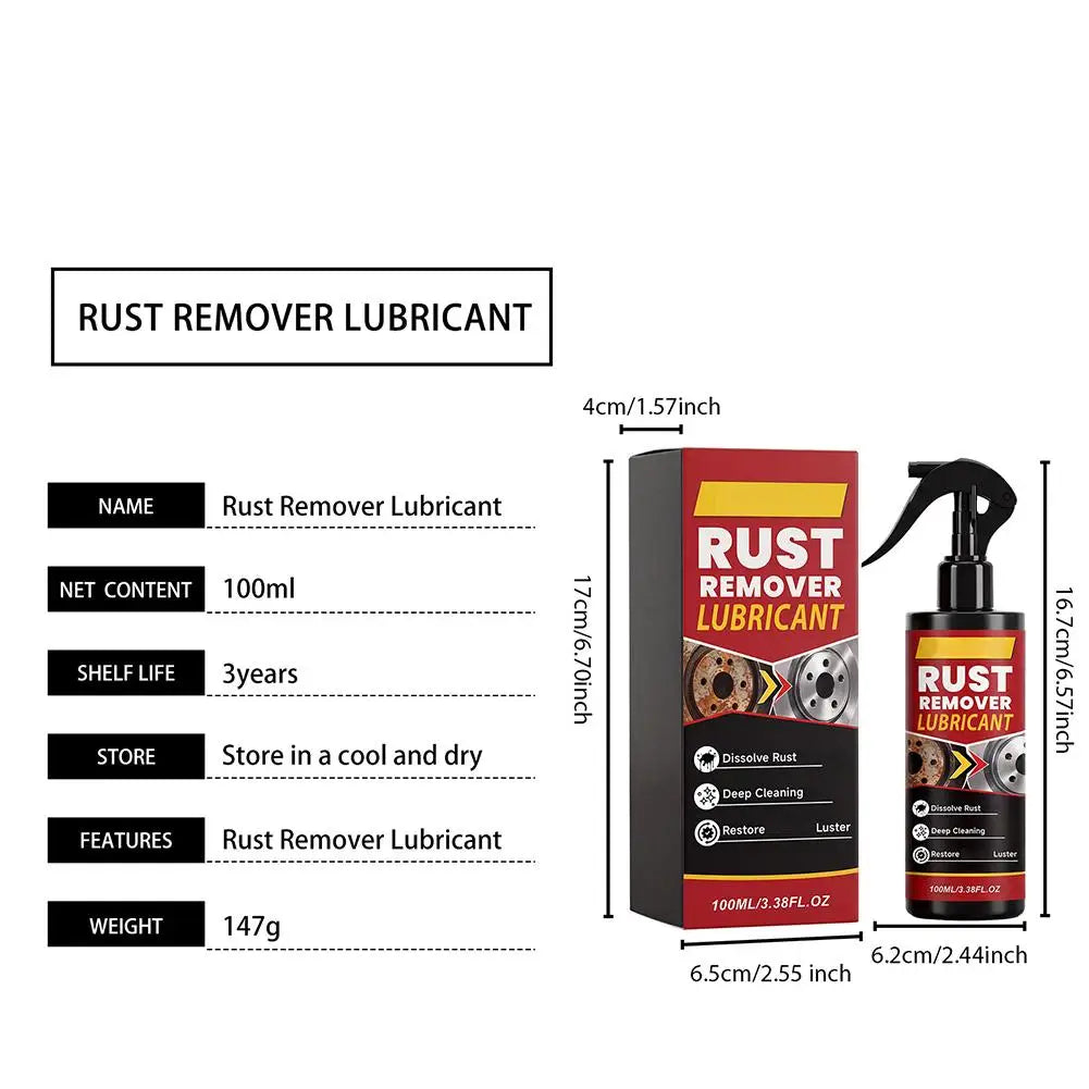 100ml Heavy-Duty Rust Remover Spray Deep Cleaning Rust Remover Lubricant For Metal Surfaces Restoration Multi-purpos Car Gadgets