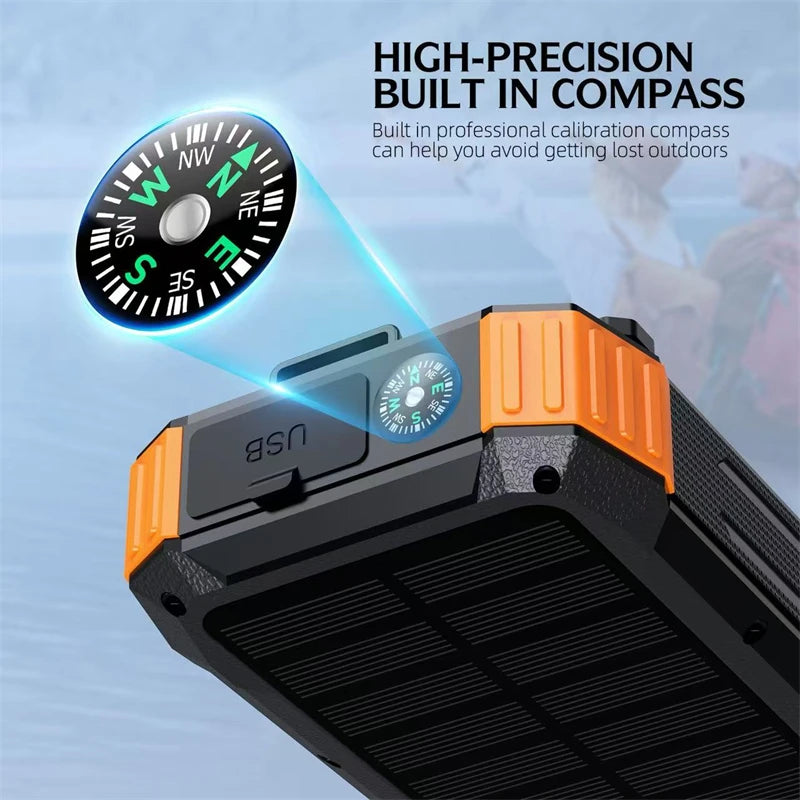 Hand Crank Solar Power Bank 20000mAh Magnetic Wireless 22.5W Fast Charging External Battery for Magsafe iPhone 17 iWatch Charger