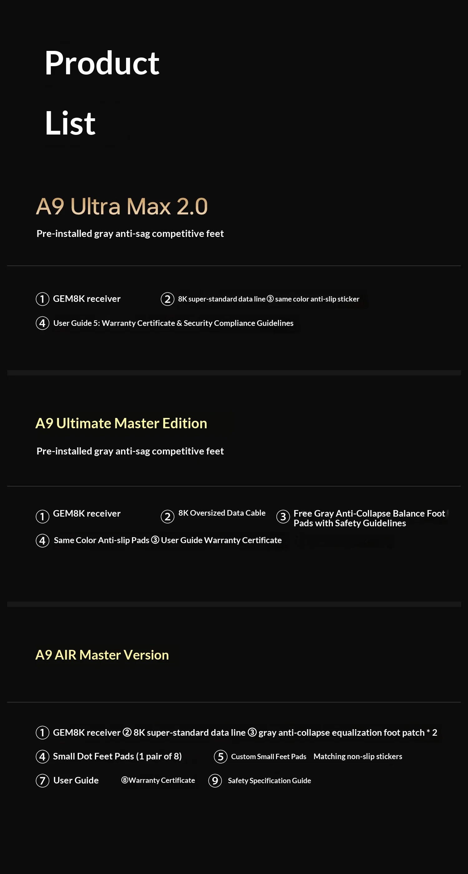 ATK DragonFly A9 Air Ultimate Wireless Gaming Mouse PAW3950 Ultra 42000DPI 750IPS 8KHz RGB Ergonomic For Windows MacOs PC Gifts