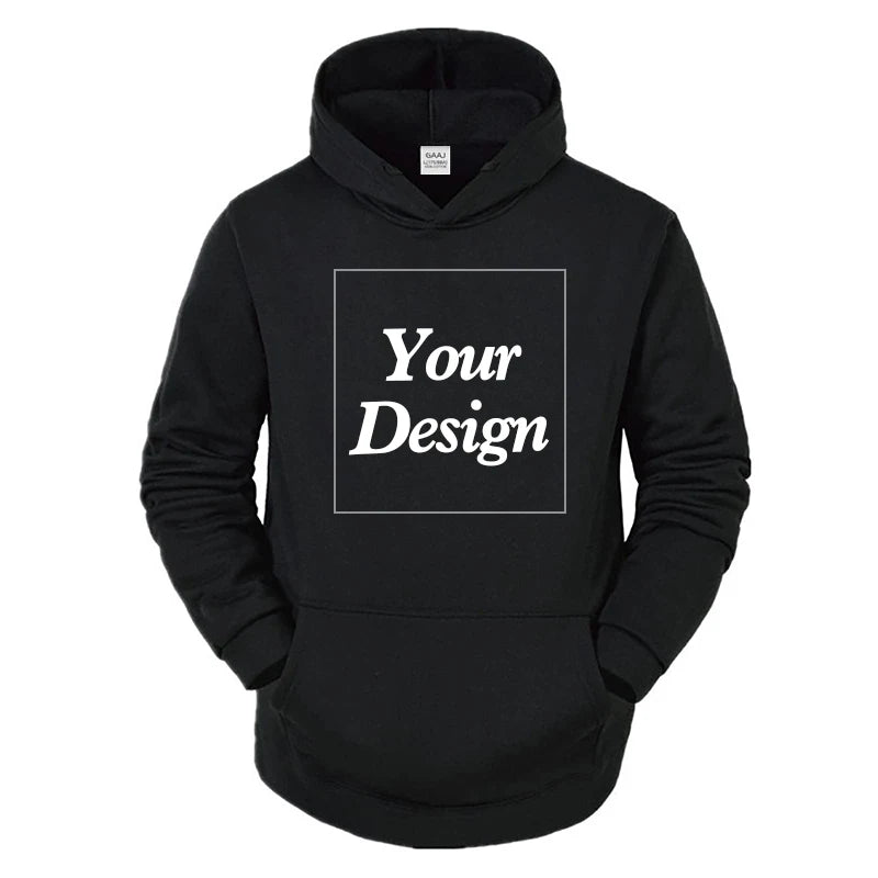 Custom Hoodie Print Embroidery Photo Text Brand Logo Autumn Winter Warm Thick Fleece Hoody Sweatshirt Men Women Customized Coat