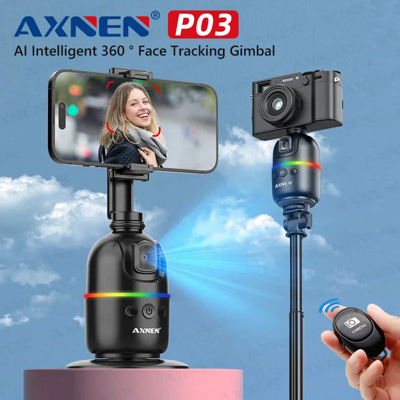 Premium AI-powered desktop vlog kit with 360° rotation support."