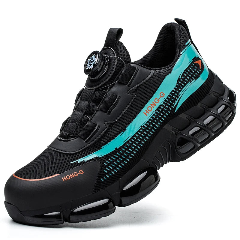 Rotating Button Safety Shoes Men Anti-smash Anti-puncture Protective Work Shoes Fashion Men Sport Shoes Security Boots Men ﻿
