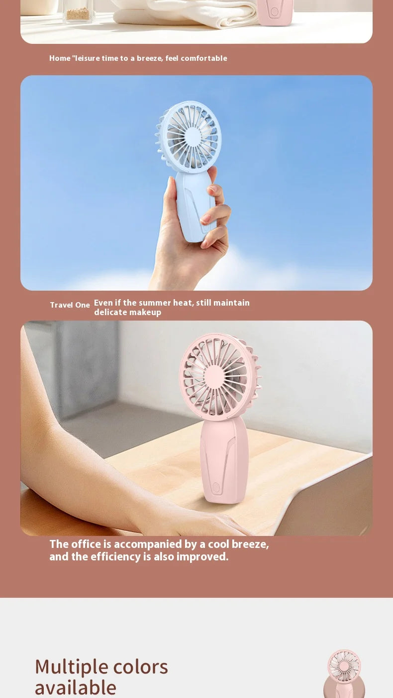 Portable Handheld Small Fan ABS Lightweight Cute Appearance USB Rechargeable Mini Fan For On Go Cooling Portable Mini Pocket Fan