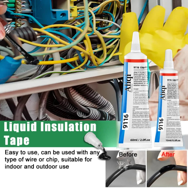 Liquid Electrical Tape Insulating Glue for Wires Cables Insulation Paste Sealant with Fireproof Instant Dry Industrial Repair