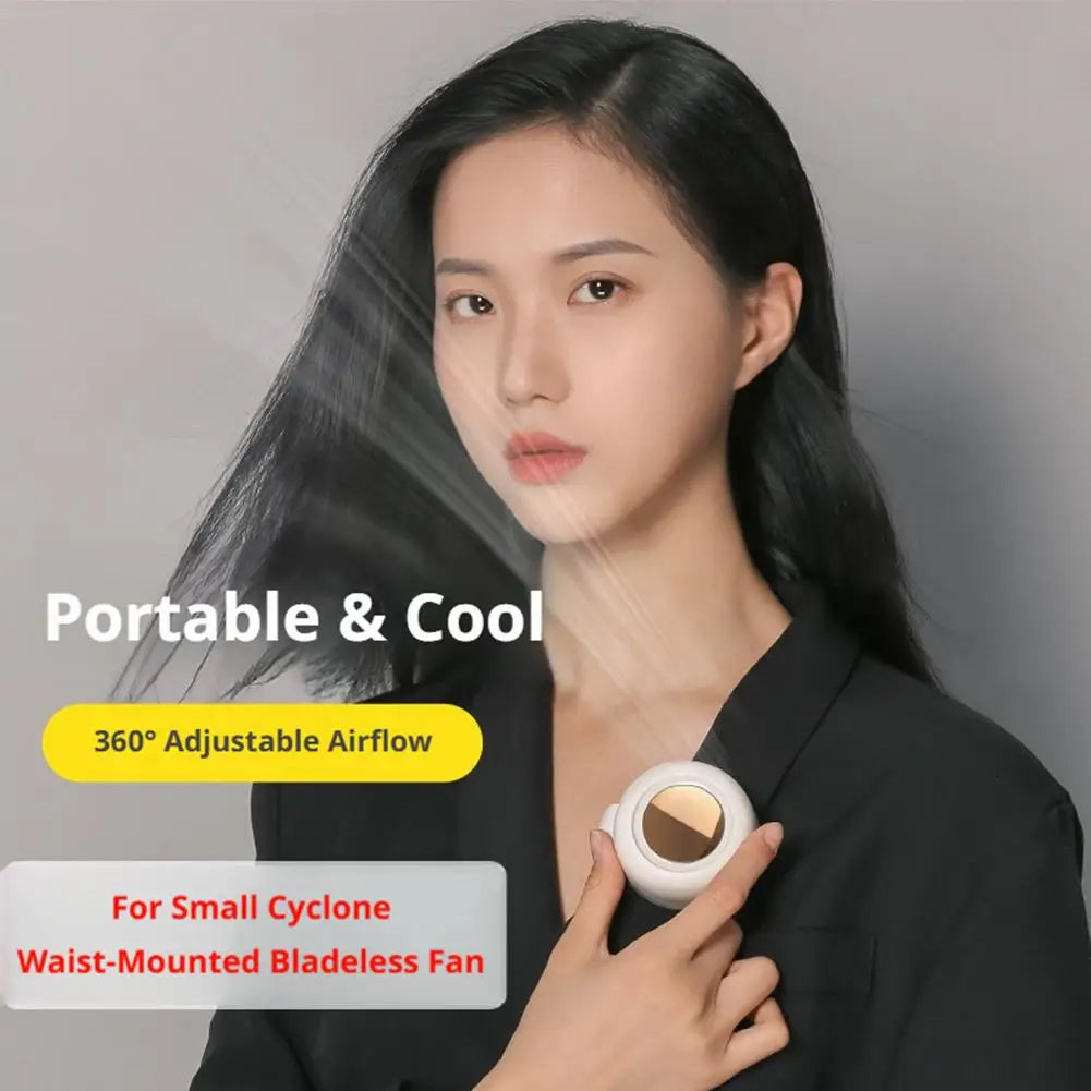 Portable Silent Mini Bladeless Electric Fan,Small fan Clip on Shirt Waist Mini Bladeless Fan Adjustable 3-Speed For Outdoor NEW
