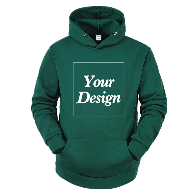 Custom Hoodie Print Embroidery Photo Text Brand Logo Autumn Winter Warm Thick Fleece Hoody Sweatshirt Men Women Customized Coat