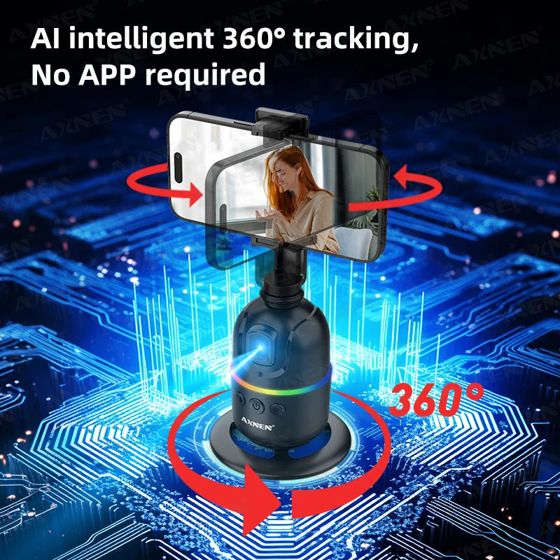 Premium AI-powered desktop vlog kit with 360° rotation support."