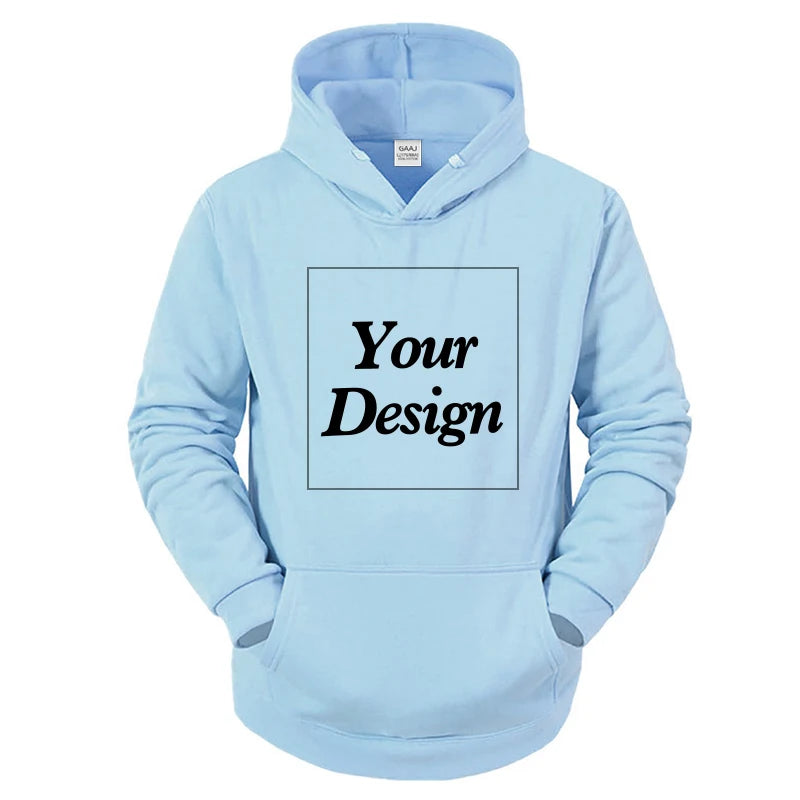 Custom Hoodie Print Embroidery Photo Text Brand Logo Autumn Winter Warm Thick Fleece Hoody Sweatshirt Men Women Customized Coat