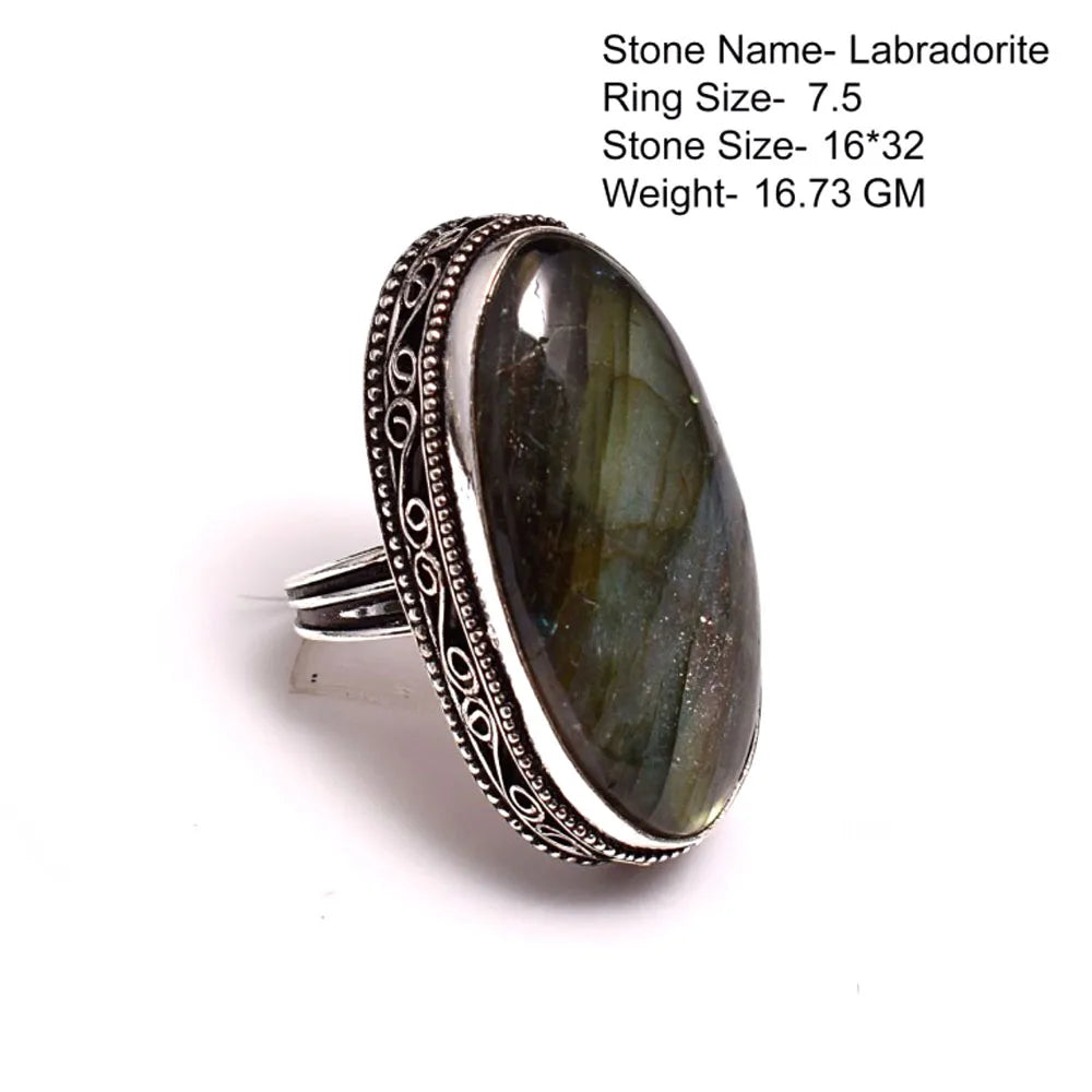 Women Lapis Lazuri Labradorite Ring