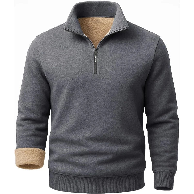 3 Pack Men's Long Sleeve Zip Thick Pullover Winter Warm Sherpa Lined TShirt Men Autumn Outdoor Heavyweight Sweatshirts US SIZE