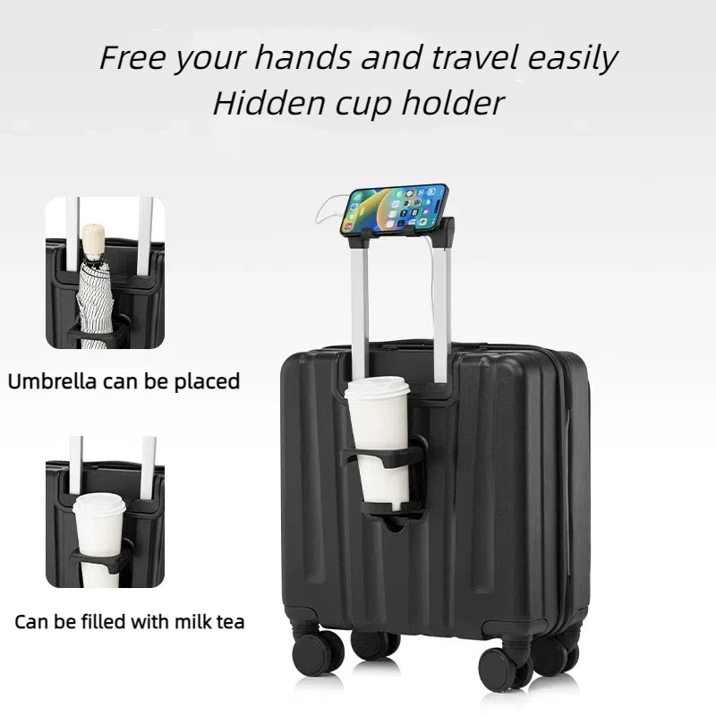 18 inches Suitcase Light Weight Suitcase Large Capacity Travel Case Spinner Wheels Suitcase Small Luggage Compartment