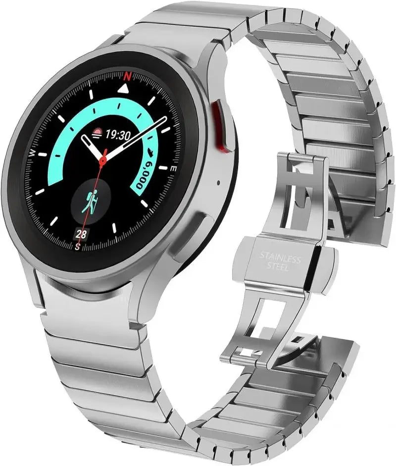 Titanium Color Strap for Samsung Galaxy Watch 7 6 5 4 40mm 44mm 6Classic 43/47mm 5Pro 45mm Luxury Stainless Steel Bracelet Band