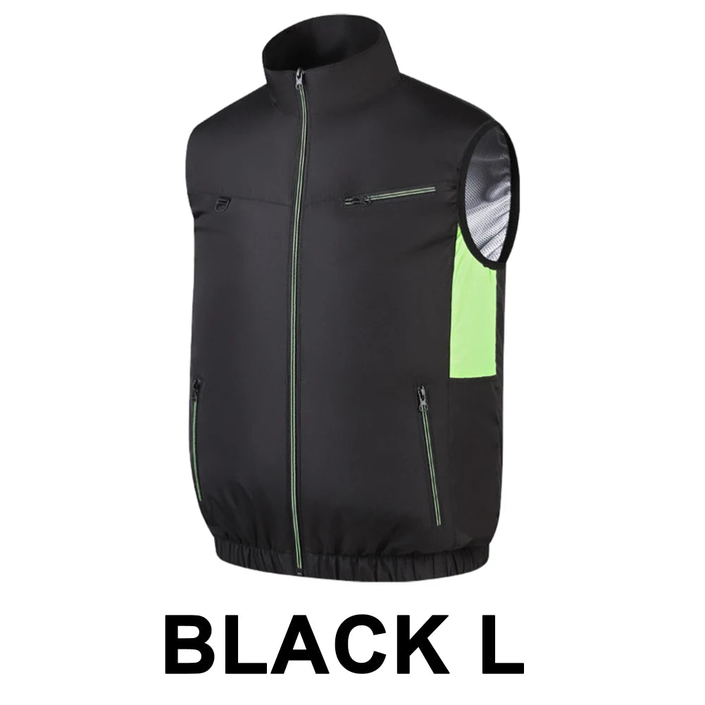 Cooling Vest Air Conditioner Clothes Breathable Sleeveless Workwear 3 Gear Wearable Cooling Fan Vest for Summer Camping Fishing