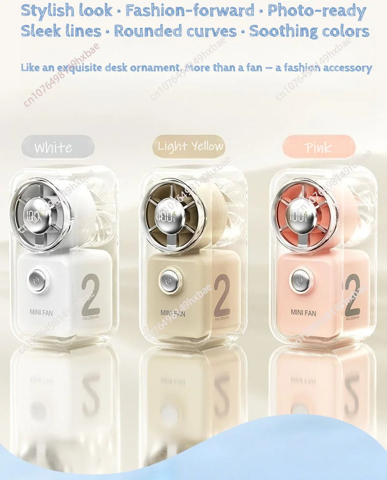 Portable mini fan | silent | long battery life/mini handheld fan, portable USB charging pocket fan, 5-speed silent cooling fan