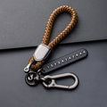 Fashion Men's Car Key Chain Key Ring Female Leather PU Lanyard Pendant Anti-lost Mobile Phone Number Plate Keychain Accessories