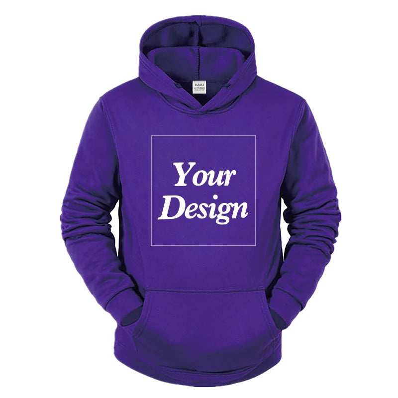 Custom Hoodie Print Embroidery Photo Text Brand Logo Autumn Winter Warm Thick Fleece Hoody Sweatshirt Men Women Customized Coat