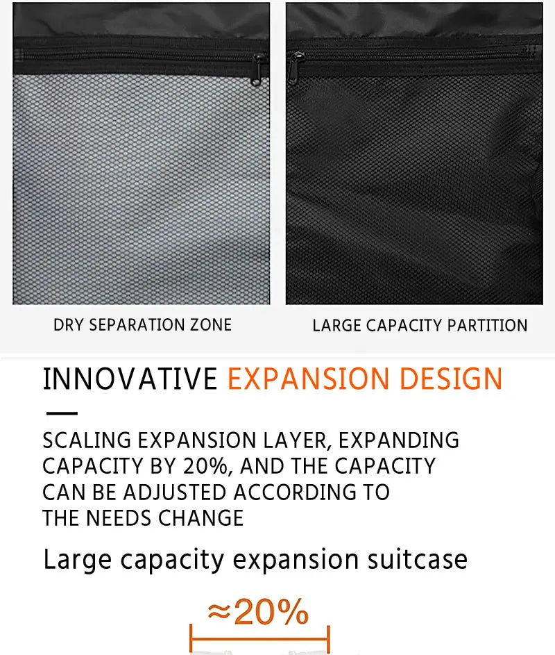 Multifunctional Front Opening Expandable Suitcase with Cup Holder Large Capacity Luggage 360° Shock Absorbing Wheels 20' 24' 28'