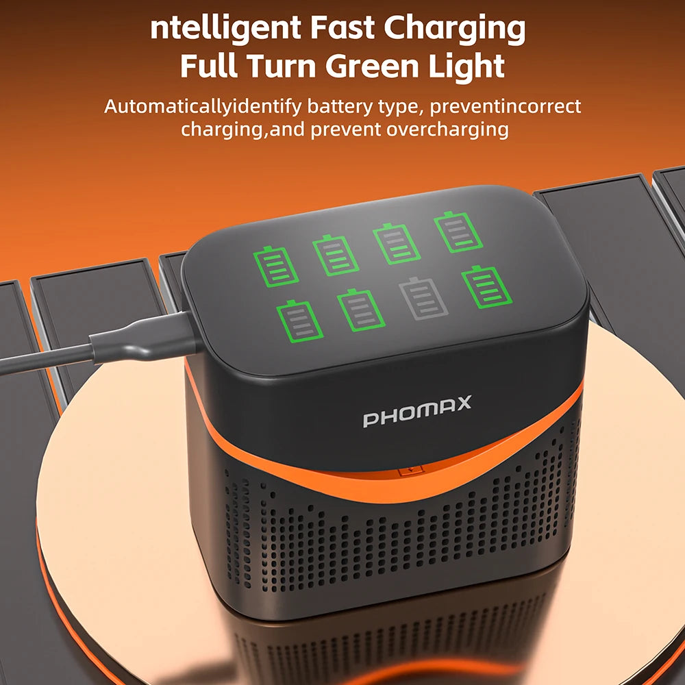 PHOMAX New Fast Charger&Rechargeable Battery,1.5V AA 4200mWh & AAA 1110mWh Lithium Battery  For  Remote Control Mouse SmartDoor