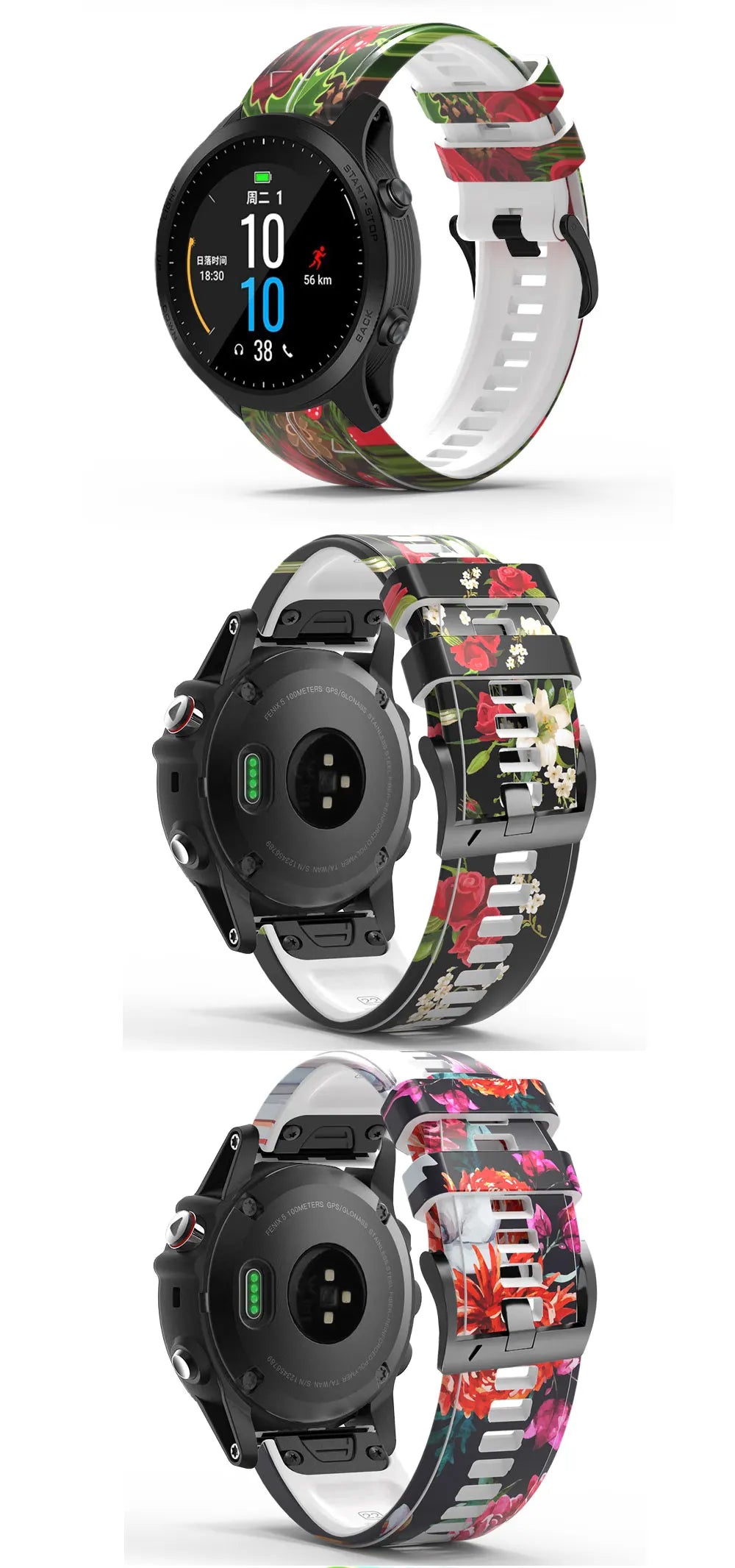 22mm 26mm Wrist Band Strap for Garmin Fenix 8 7X 7 6X 6XPro 6 5X 5 3HR SmartWatch Printed Sport Quick Release Silicone Watchband