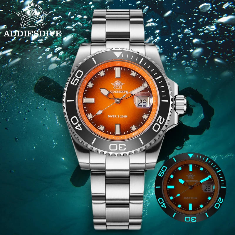 ADDIESDIVE 41mm Man Luxury Watch Japan 2115 Quartz Movement Watch Luminous 200m Waterproof 316L Stainless Steel Dive Watches