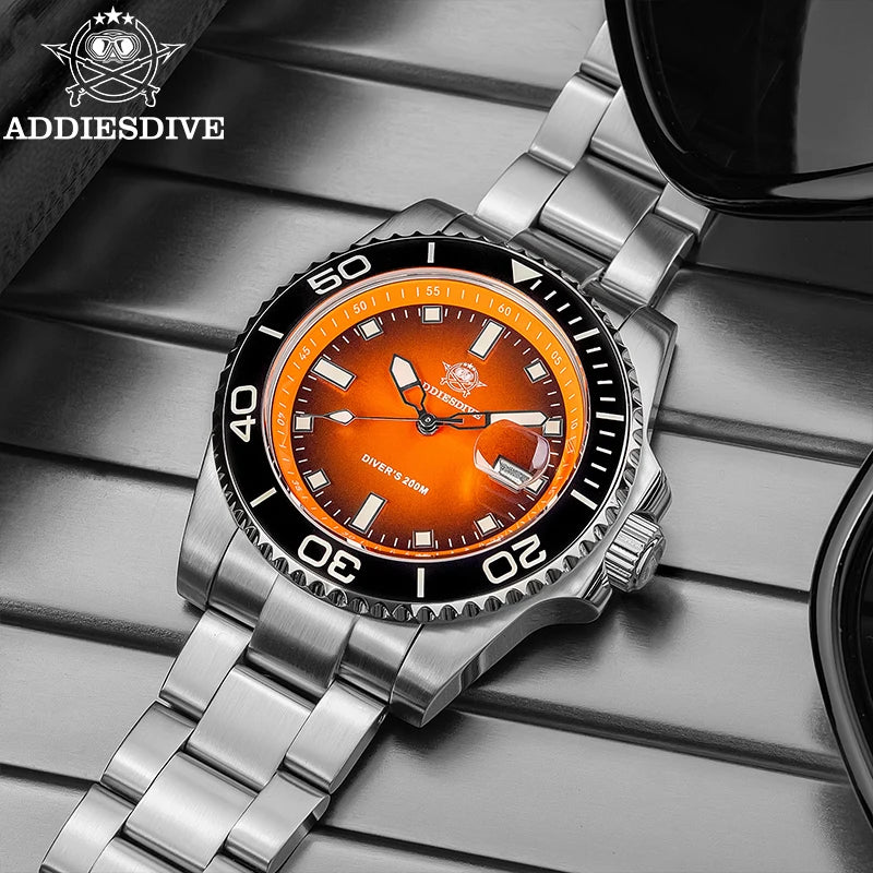 ADDIESDIVE 41mm Man Luxury Watch Japan 2115 Quartz Movement Watch Luminous 200m Waterproof 316L Stainless Steel Dive Watches