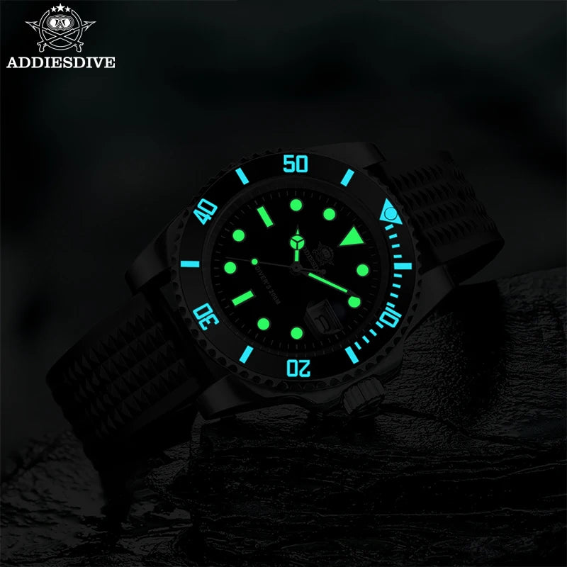 ADDIESDIVE Diver Watch European and American Business Leisure 200M C3 Super Luminous Sport Luxury Reloj Hombre Men Quartz Watch