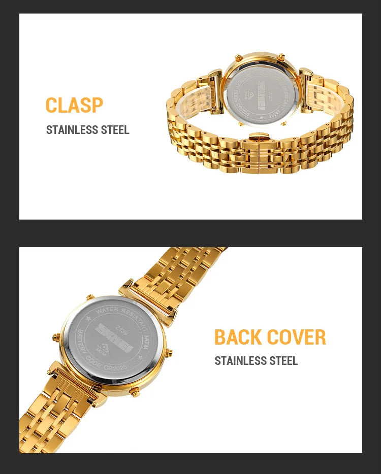 SKMEI 2139 Digital Watch Steel Muslim Azan Mens Back Light Waterproof Hijri Islamic Wristwatch Prayer Qibla Compass Alarm Clock