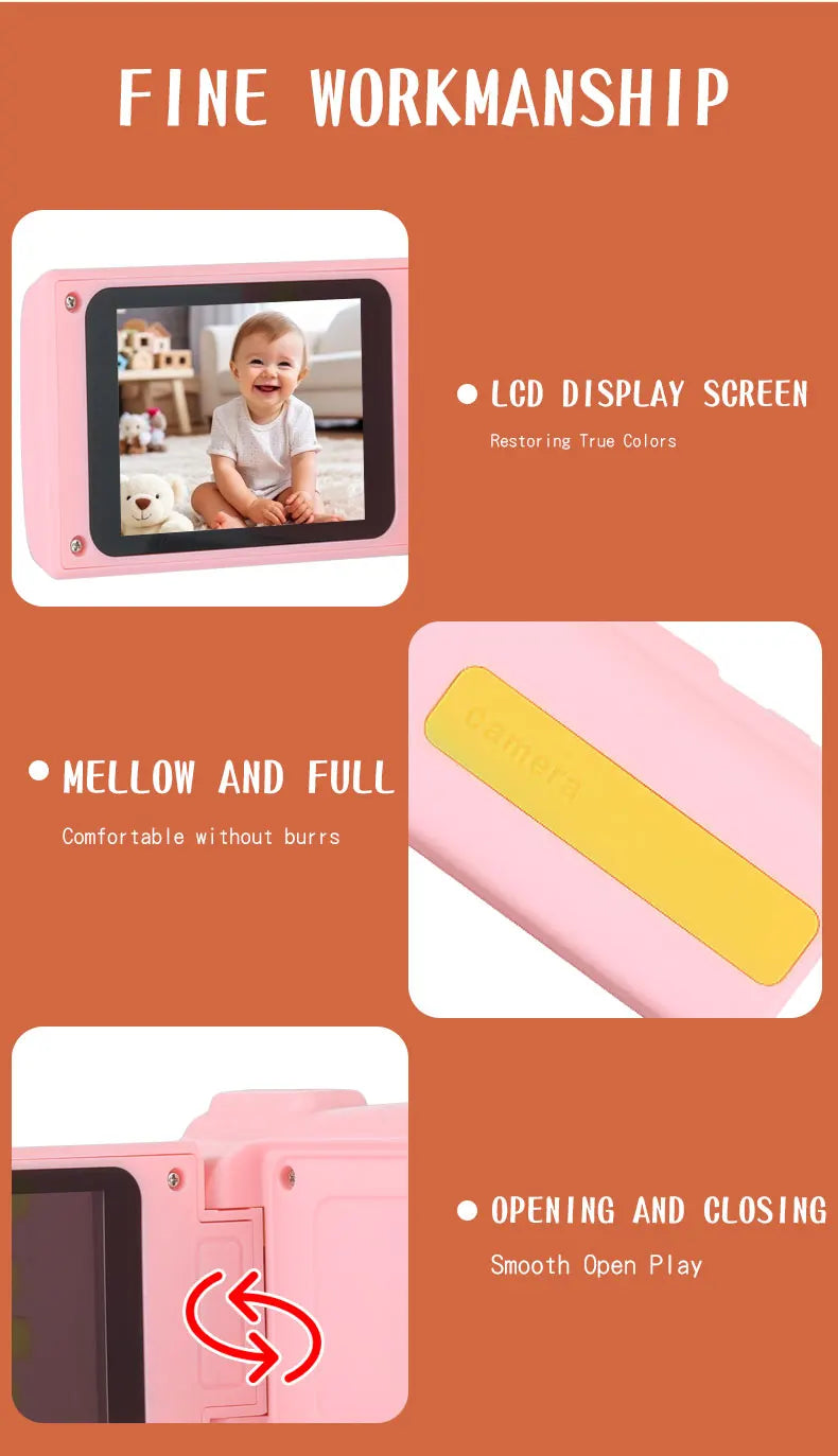 New Children Camera 2.4 Inch Screen For Kids Digital DV Camera 12MP Video Recorder 1080P HD Children's Portable Camera 32GB TF