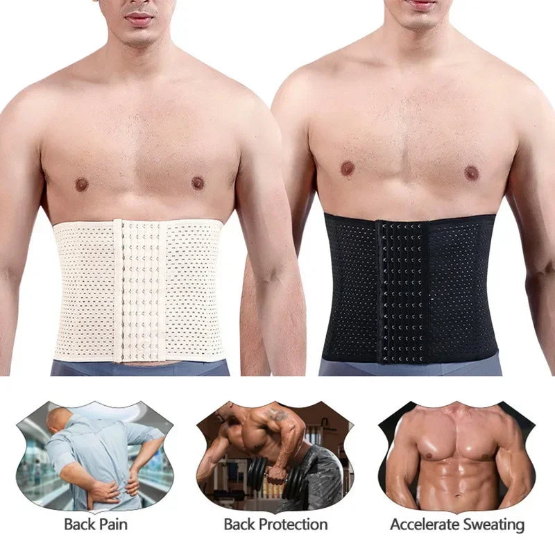 Men Slimming Body Shaper Waist Trainer Trimmer Belt Corset For Abdomen Belly Shapers Tummy Control Fitness Compression Shapewear