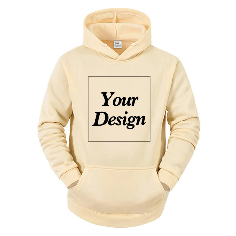 Custom Hoodie Print Embroidery Photo Text Brand Logo Autumn Winter Warm Thick Fleece Hoody Sweatshirt Men Women Customized Coat