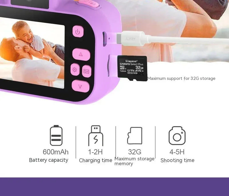Children Camera 4000W Pixels 1080P HD Screen Dual Cameras Kids Electric Toys For Baby Camara Foto Infantil Children's Gifts