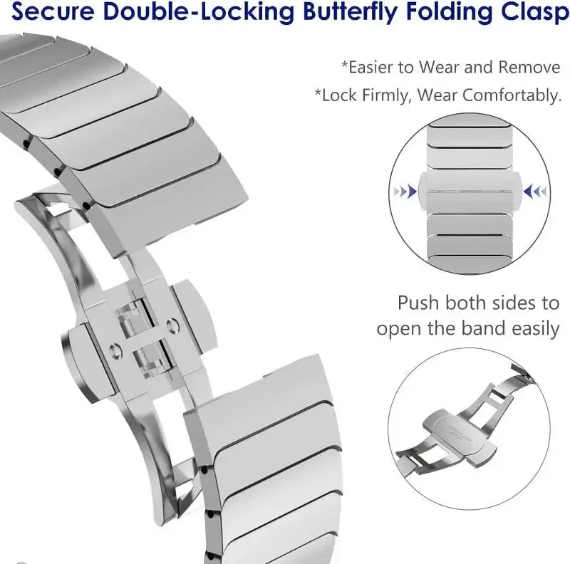 Titanium Color Strap for Samsung Galaxy Watch 7 6 5 4 40mm 44mm 6Classic 43/47mm 5Pro 45mm Luxury Stainless Steel Bracelet Band