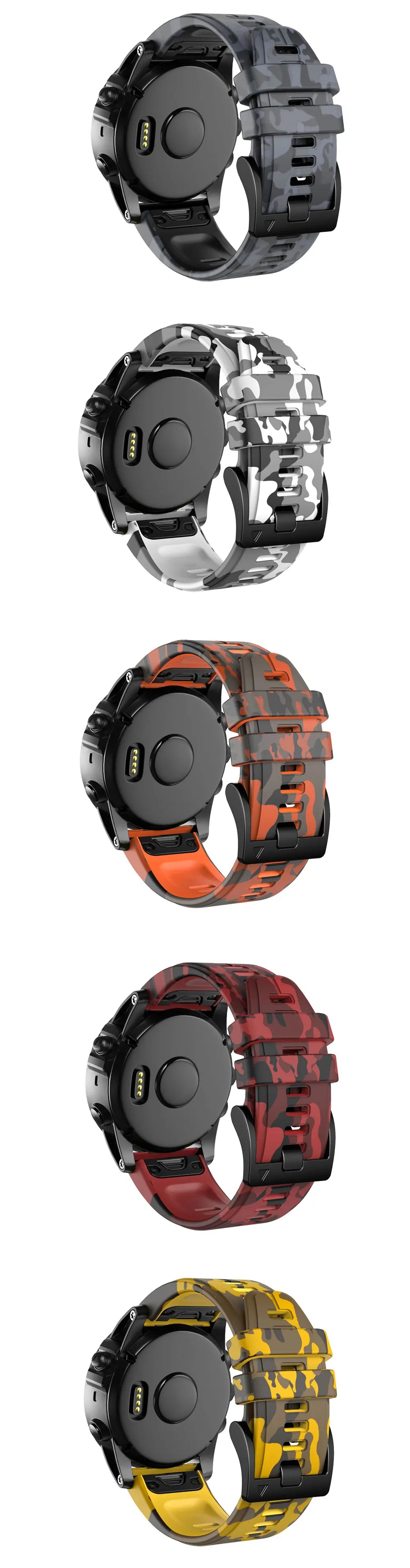 22mm 26mm Wrist Band Strap for Garmin Fenix 8 7X 7 6X 6XPro 6 5X 5 3HR SmartWatch Printed Sport Quick Release Silicone Watchband