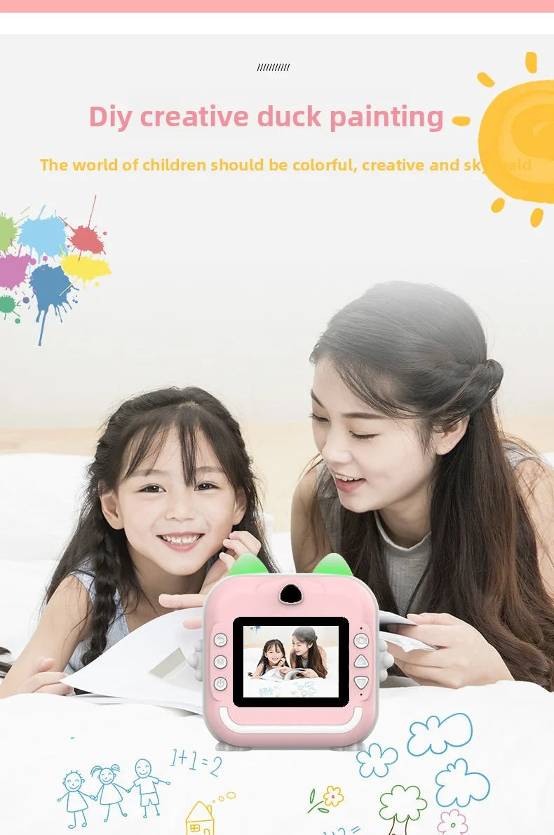 Children Camera Instant Print Mini Digital Video Camera for Kids   HD Screen APP Connect children's digital camera toys as gifts