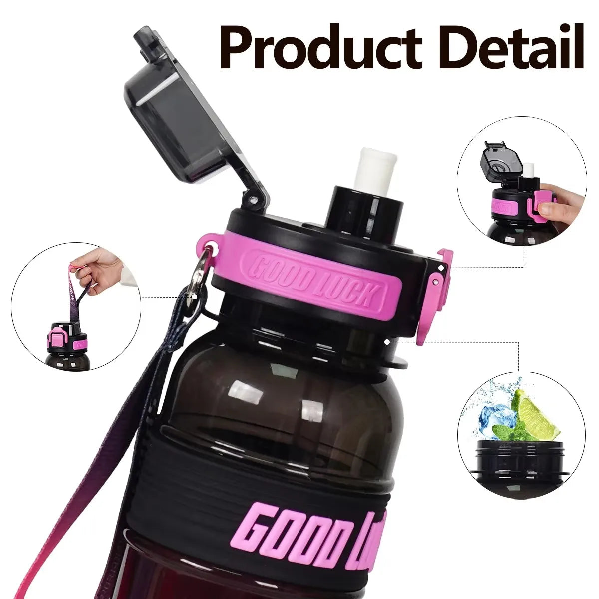 1pc 950ml/31o 750ml/26oz 550ml/18oz outdoor sports water bottle, suitable for fitness, sports, birthday gifts