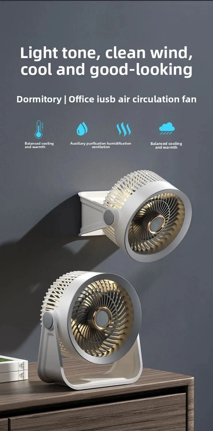 Cordless Electric Fan 4000mah Wireless Portable Air Circulator Fan Desktop Wall Ceiling Air Cooling Cooler Quiet Ventilator