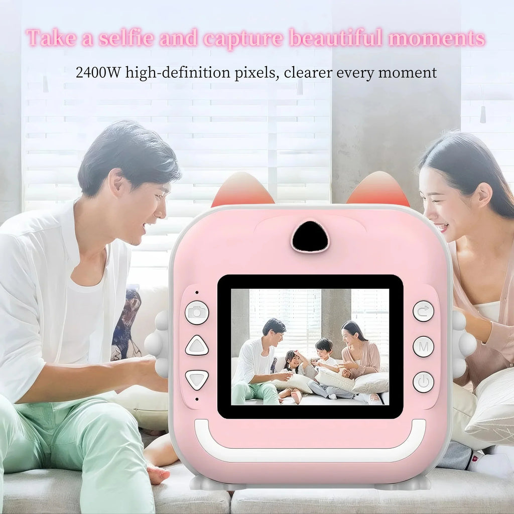 Children Camera Instant Print Mini Digital Video Camera for Kids   HD Screen APP Connect children's digital camera toys as gifts