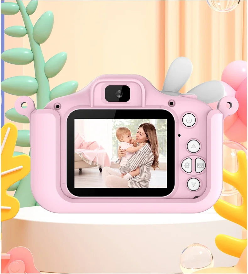 Kids Camera Digital Dual Camera HD 1080P Video Camera Toys Mini Cam Color Display Children Birthday Gift Kids Toys Rabbit Kids
