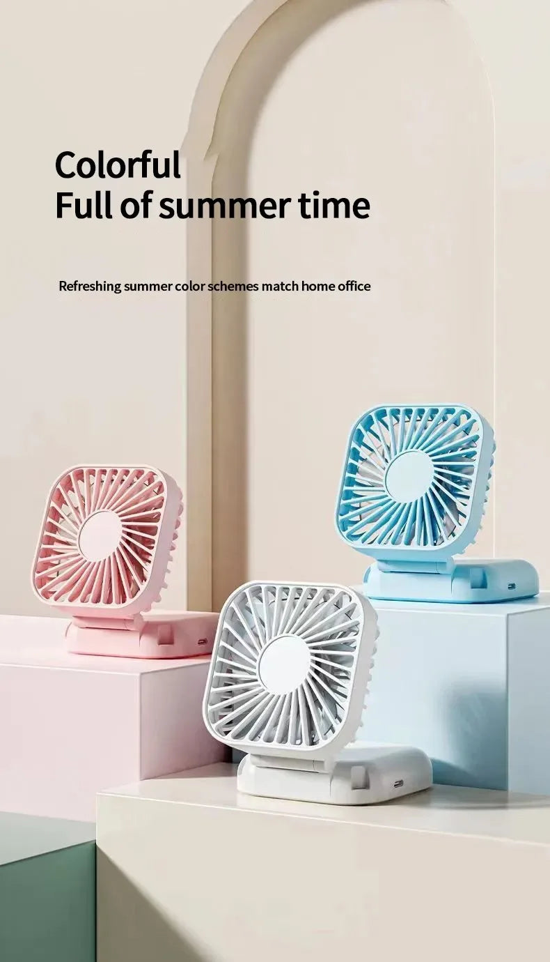 Portable Fan Super Mini Handheld Fan USB Rechargeable Fan Foldable Hand Held Small Pocket Fan