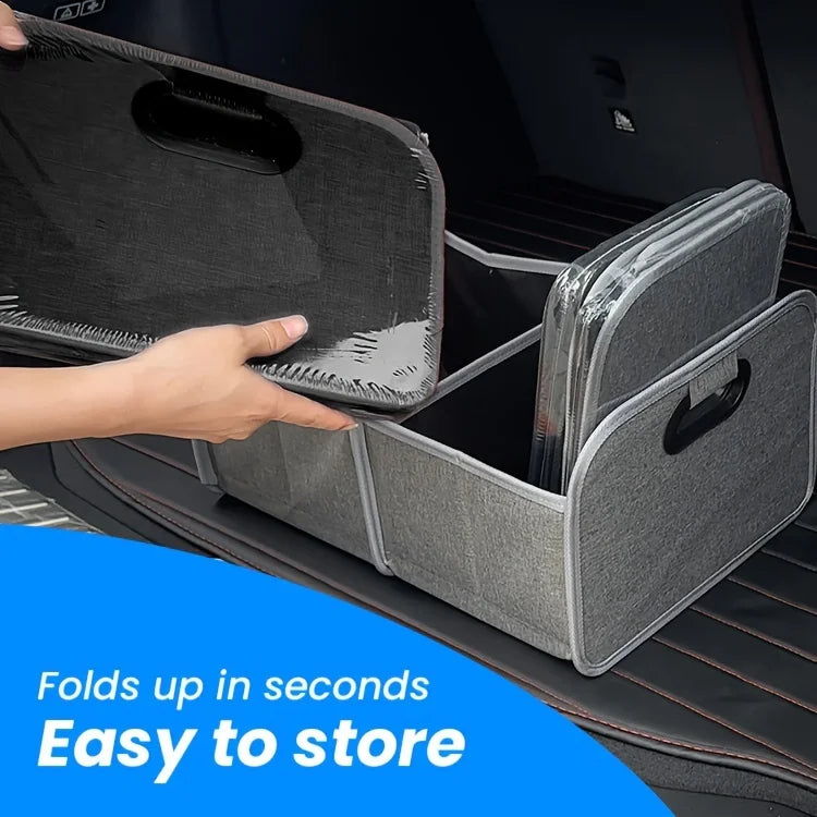 Car Trunk Organizer, Collapsible Compartment Car Organizer, Space-Saving, Foldable Waterproof for All Cars, SUVs, Mini-Vans