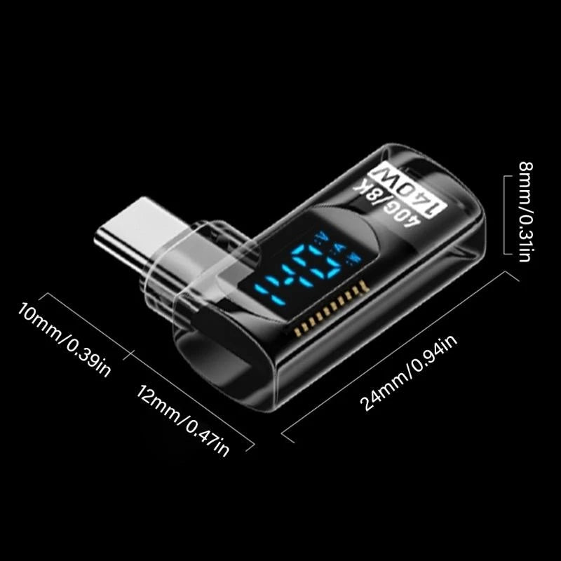 USB C Digital Display Adapter Connector with 140W Quick Charging and Double 40Gbps Transmission 8K60HZ Screen Projection